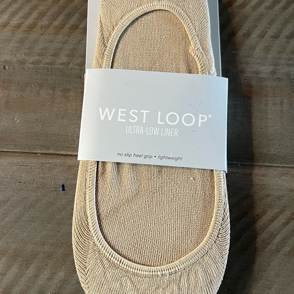 West Loop Tan Ultra-Low Liner Socks 2 Pairs lightweight [Brand New]